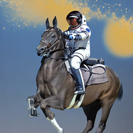 a photograph of an astronaut riding a horse