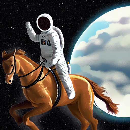 a illustration of an astronaut riding a horse